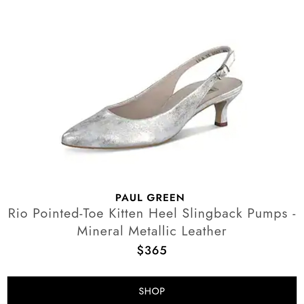 Paul Green Mineral Antic Metallic Kitten Heel Size 9.5 Women New In Box